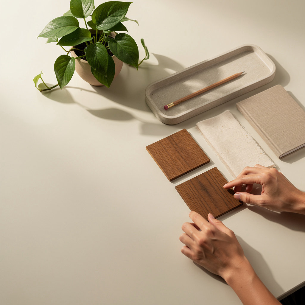 Exquisite Quarters biophilic design - organic modern interior with natural plants and warm lighting